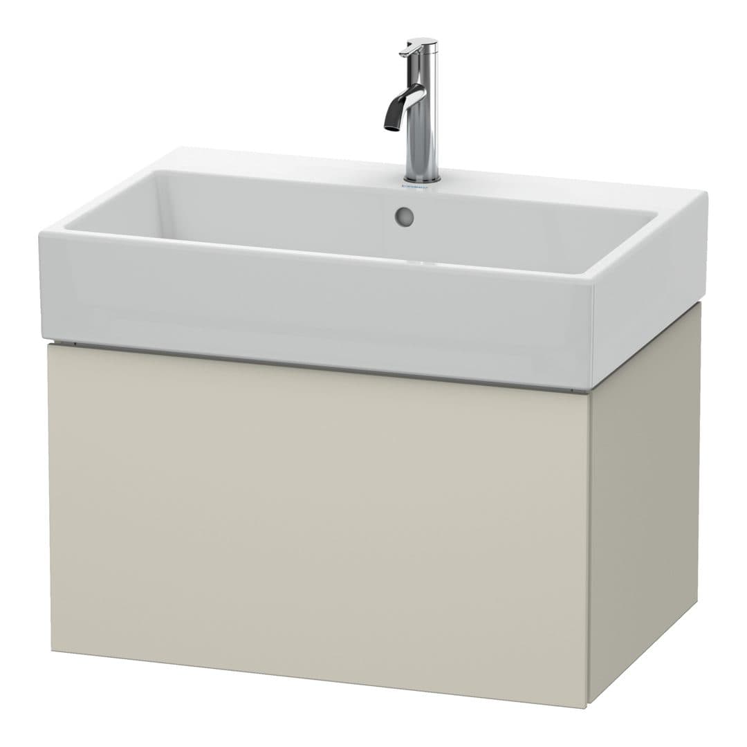 Duravit L-Cube – Έπιπλο Νιπτήρα – 684 mm, 1 συρτάρι, νιπτήρας κέντρο – Taupe Super Matt, Decor (LC617608383)