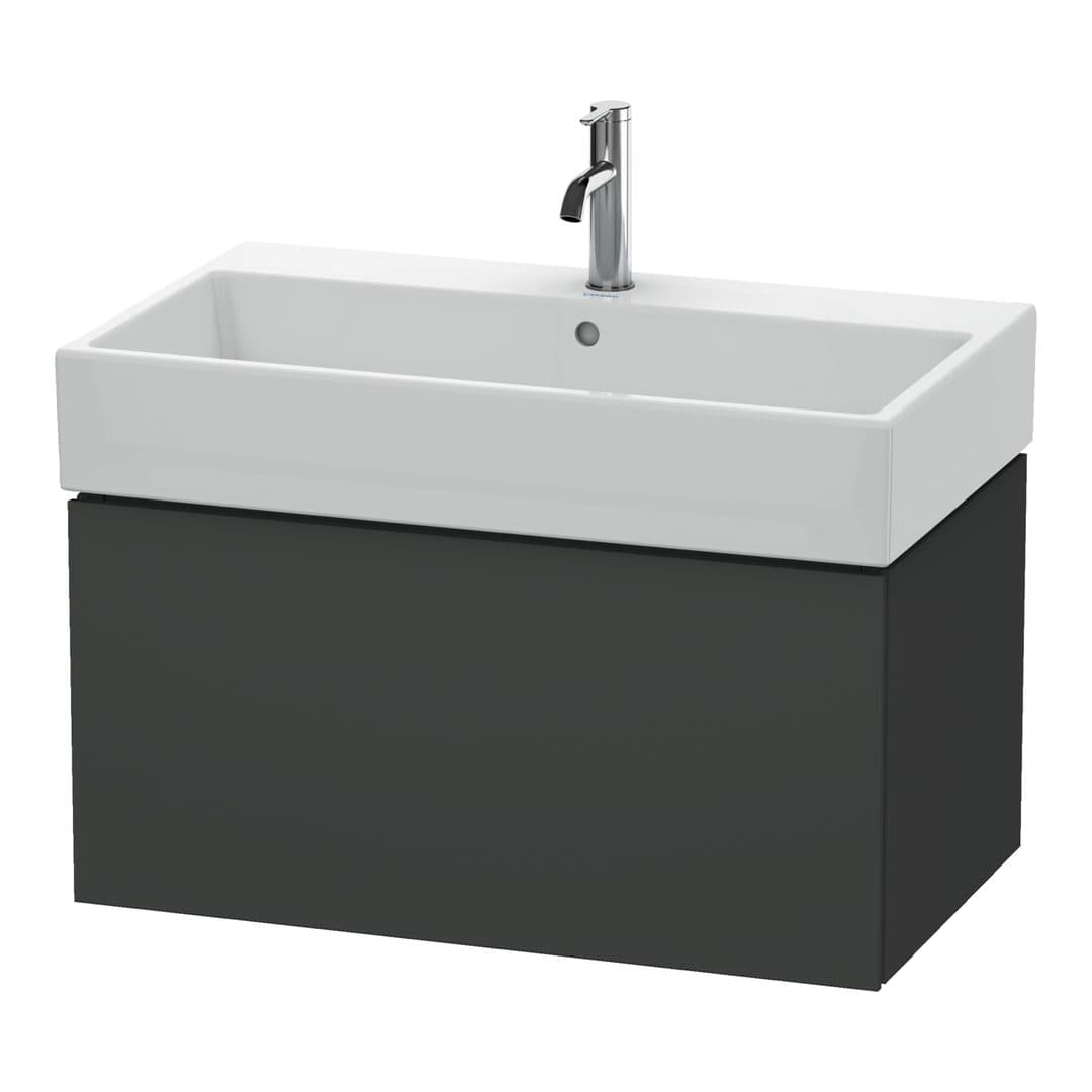 Duravit L-Cube – Έπιπλο Νιπτήρα – 784 mm, 1 συρτάρι, νιπτήρας κέντρο – Graphite Matt, Decor (LC617704949)