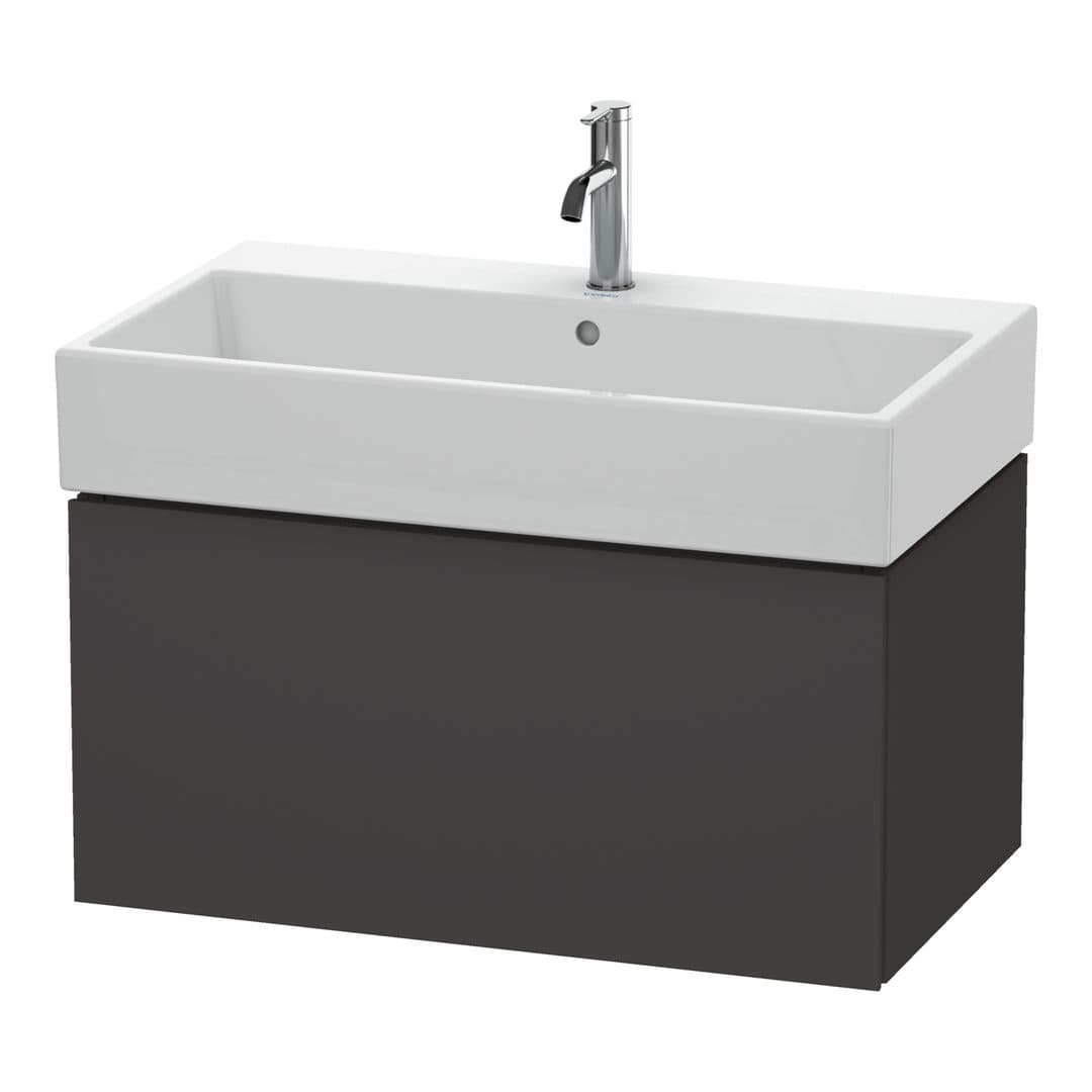 Duravit L-Cube – Έπιπλο Νιπτήρα – 784 mm, 1 συρτάρι, νιπτήρας κέντρο – Graphite Super Matt, Decor (LC617708080)