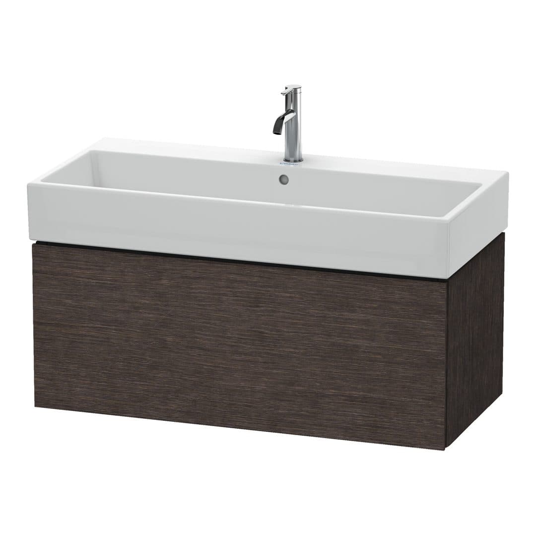 Duravit L-Cube – Έπιπλο Νιπτήρα – 984 mm, 1 συρτάρι, νιπτήρας κέντρο – Brushed dark oak Matt, Real wood veneer (LC617807272)