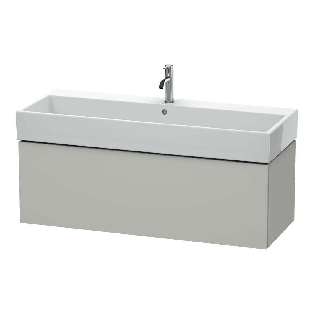 Duravit L-Cube – Έπιπλο Νιπτήρα – 1184 mm, 1 συρτάρι, νιπτήρας κέντρο – Concrete grey Matt, Decor (LC617900707)