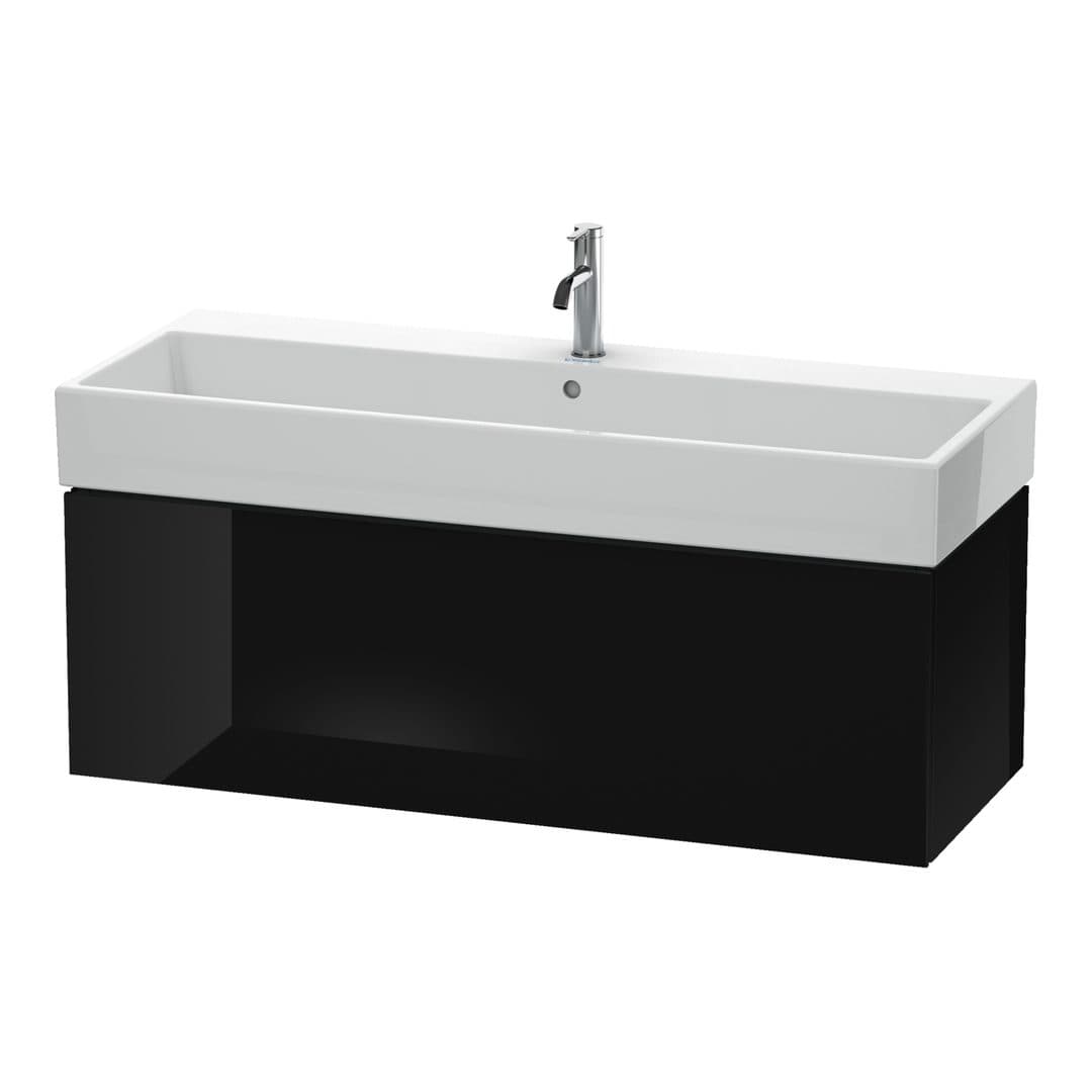 Duravit L-Cube – Έπιπλο Νιπτήρα – 1184 mm, 1 συρτάρι, νιπτήρας κέντρο – Black High Gloss, Lacquer (LC617904040)