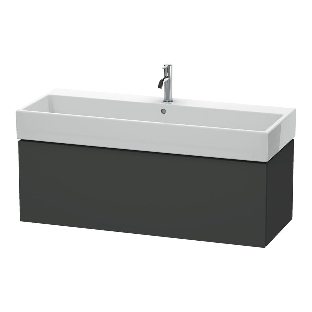 Duravit L-Cube – Έπιπλο Νιπτήρα – 1184 mm, 1 συρτάρι, νιπτήρας κέντρο – Graphite Matt, Decor (LC617904949)