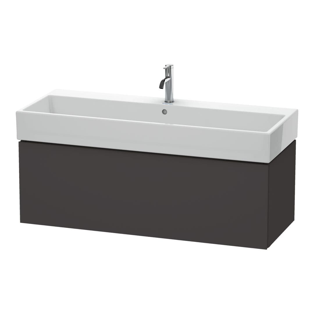 Duravit L-Cube – Έπιπλο Νιπτήρα – 1184 mm, 1 συρτάρι, νιπτήρας κέντρο – Graphite Super Matt, Decor (LC617908080)