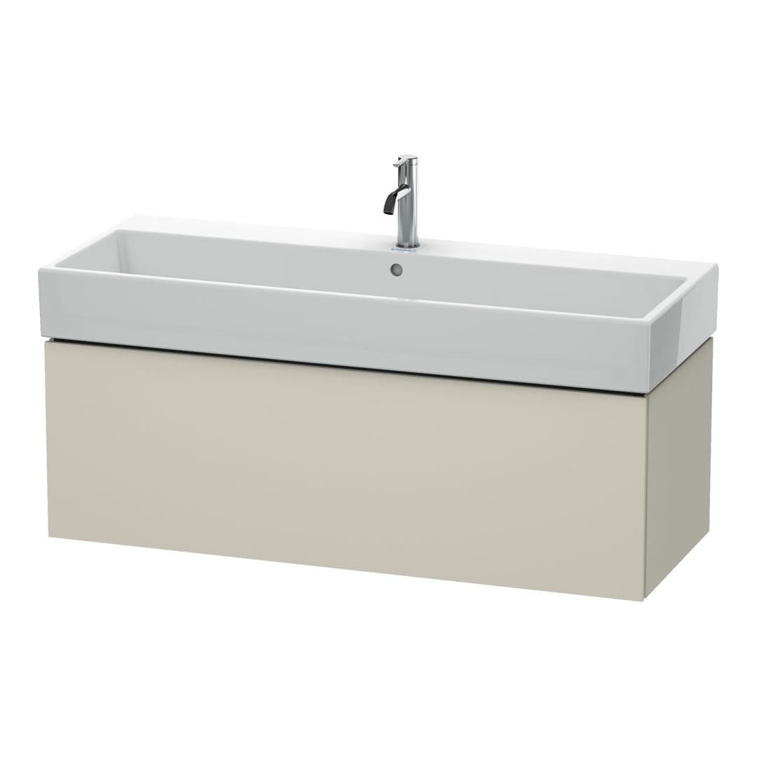 Duravit L-Cube – Έπιπλο Νιπτήρα – 1184 mm, 1 συρτάρι, νιπτήρας κέντρο – Taupe Super Matt, Decor (LC617908383)