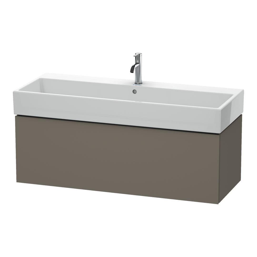 Duravit L-Cube – Έπιπλο Νιπτήρα – 1184 mm, 1 συρτάρι, νιπτήρας κέντρο – Flannel Grey Satin Matt, Lacquer (LC617909090)