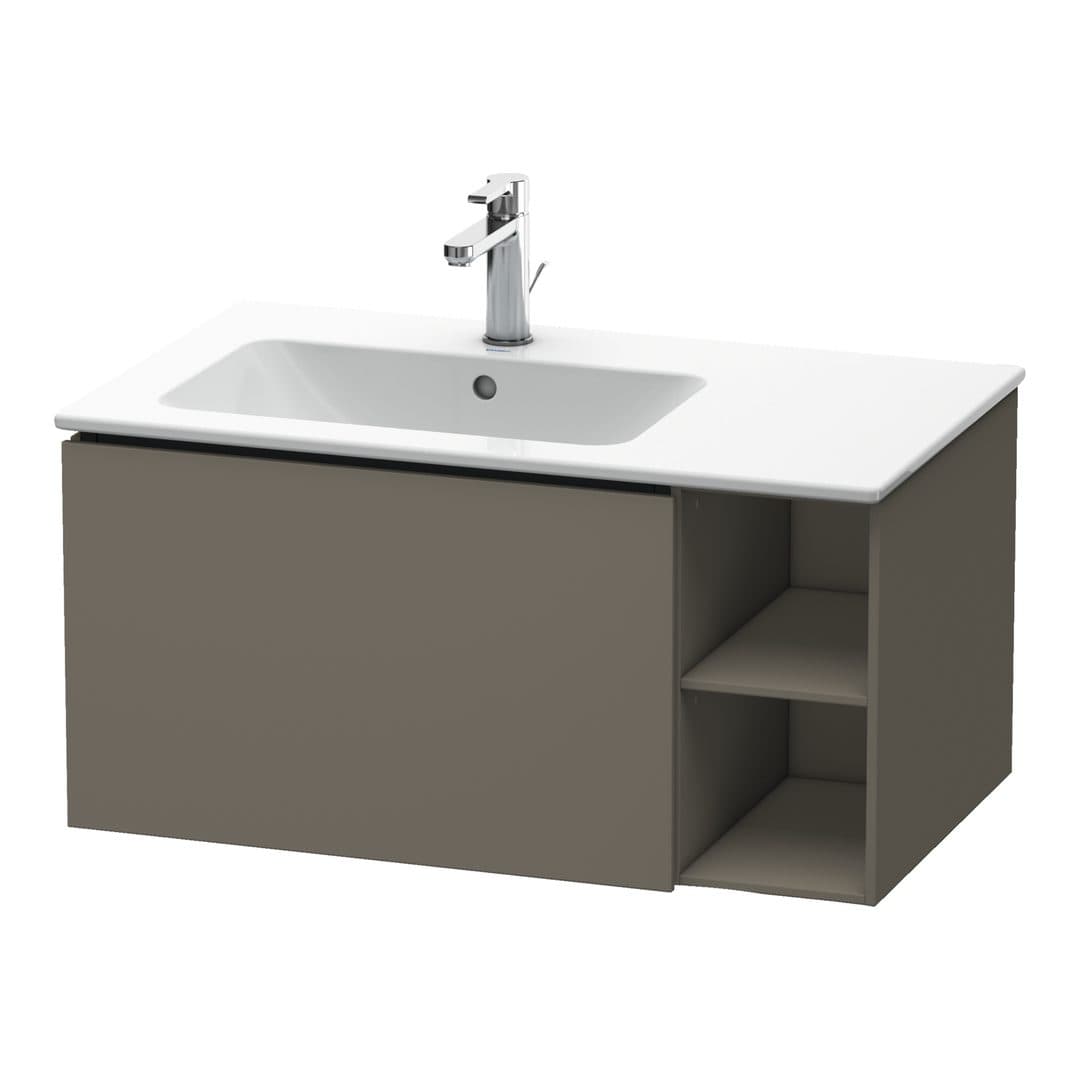Duravit L-Cube – Έπιπλο Νιπτήρα – 820 mm, 1 συρτάρι, νιπτήρας αριστερά – Flannel Grey Satin Matt, Lacquer (LC619109090)