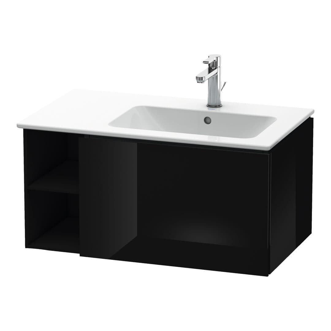 Duravit L-Cube – Έπιπλο Νιπτήρα – 820 mm, 1 συρτάρι, νιπτήρας δεξιά – Black High Gloss, Lacquer (LC619204040)