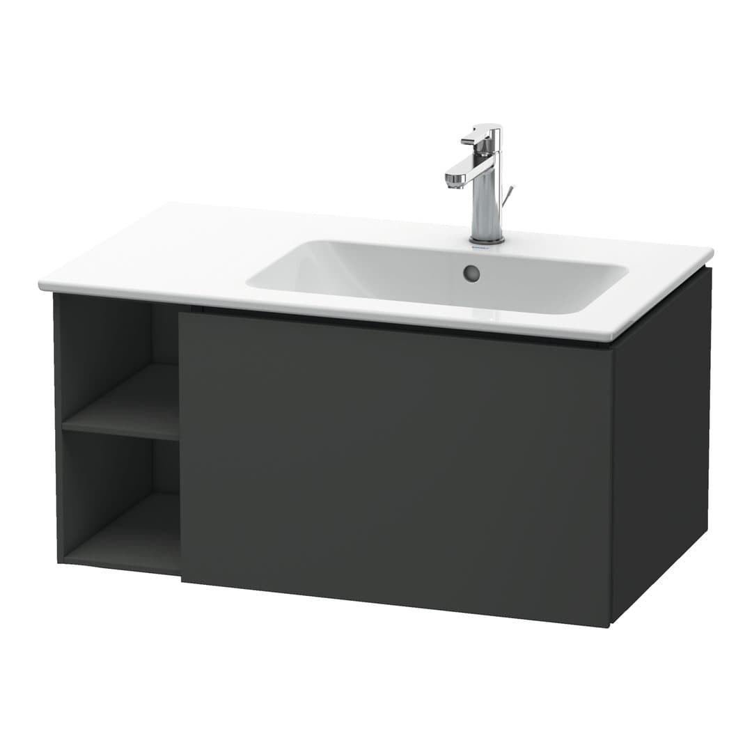 Duravit L-Cube – Έπιπλο Νιπτήρα – 820 mm, 1 συρτάρι, νιπτήρας δεξιά – Graphite Matt, Decor (LC619204949)