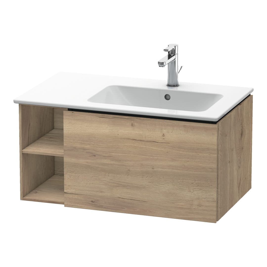 Duravit L-Cube – Έπιπλο Νιπτήρα – 820 mm, 1 συρτάρι, νιπτήρας δεξιά – Marbled Oak Matt, Decor (LC619205555)