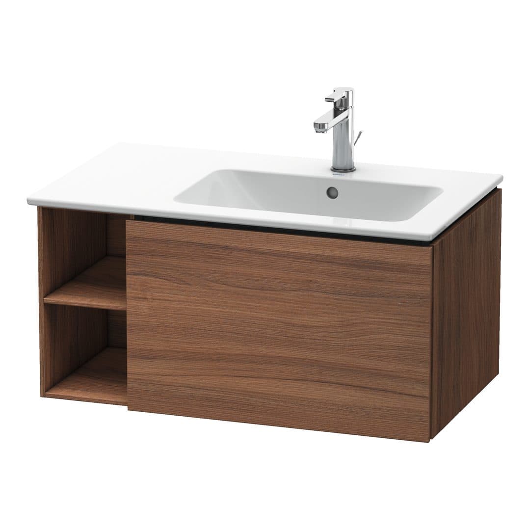Duravit L-Cube – Έπιπλο Νιπτήρα – 820 mm, 1 συρτάρι, νιπτήρας δεξιά – Walnut Matt, Decor (LC619207979)