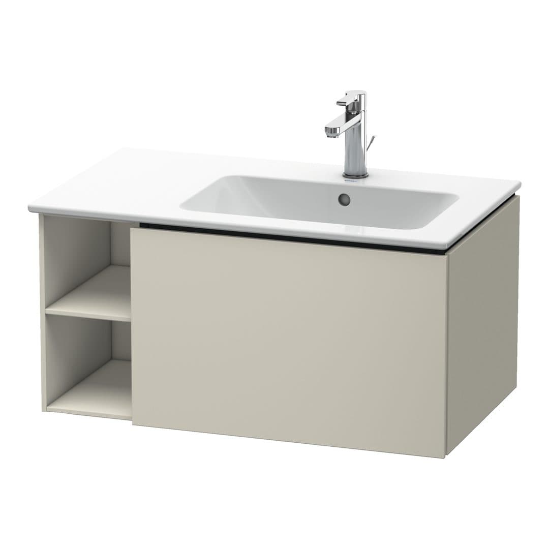Duravit L-Cube – Έπιπλο Νιπτήρα – 820 mm, 1 συρτάρι, νιπτήρας δεξιά – Taupe Super Matt, Decor (LC619208383)