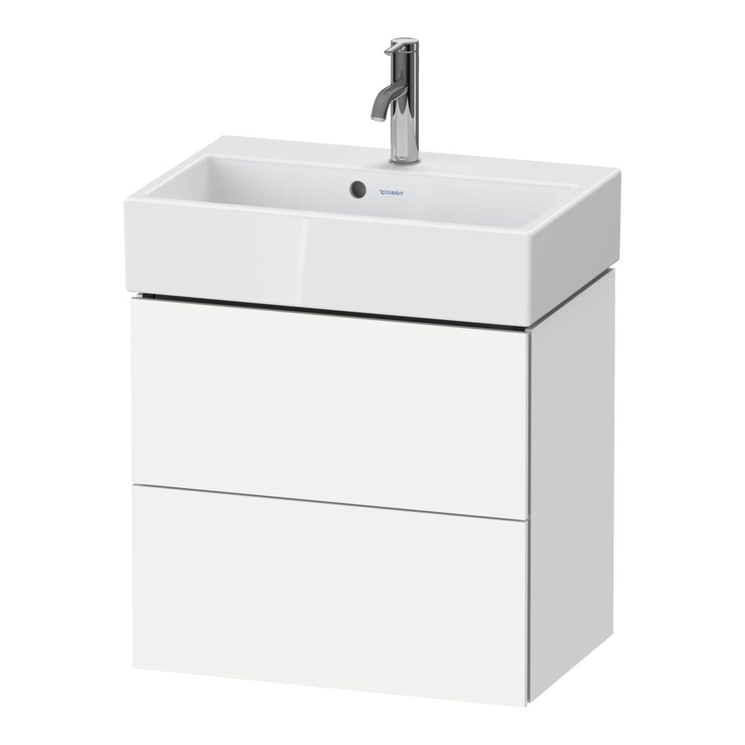 Duravit L-Cube – Έπιπλο Νιπτήρα – 584 mm, 2 συρτάρια, νιπτήρας κέντρο, Compact – White Matt, Decor (LC621901818)