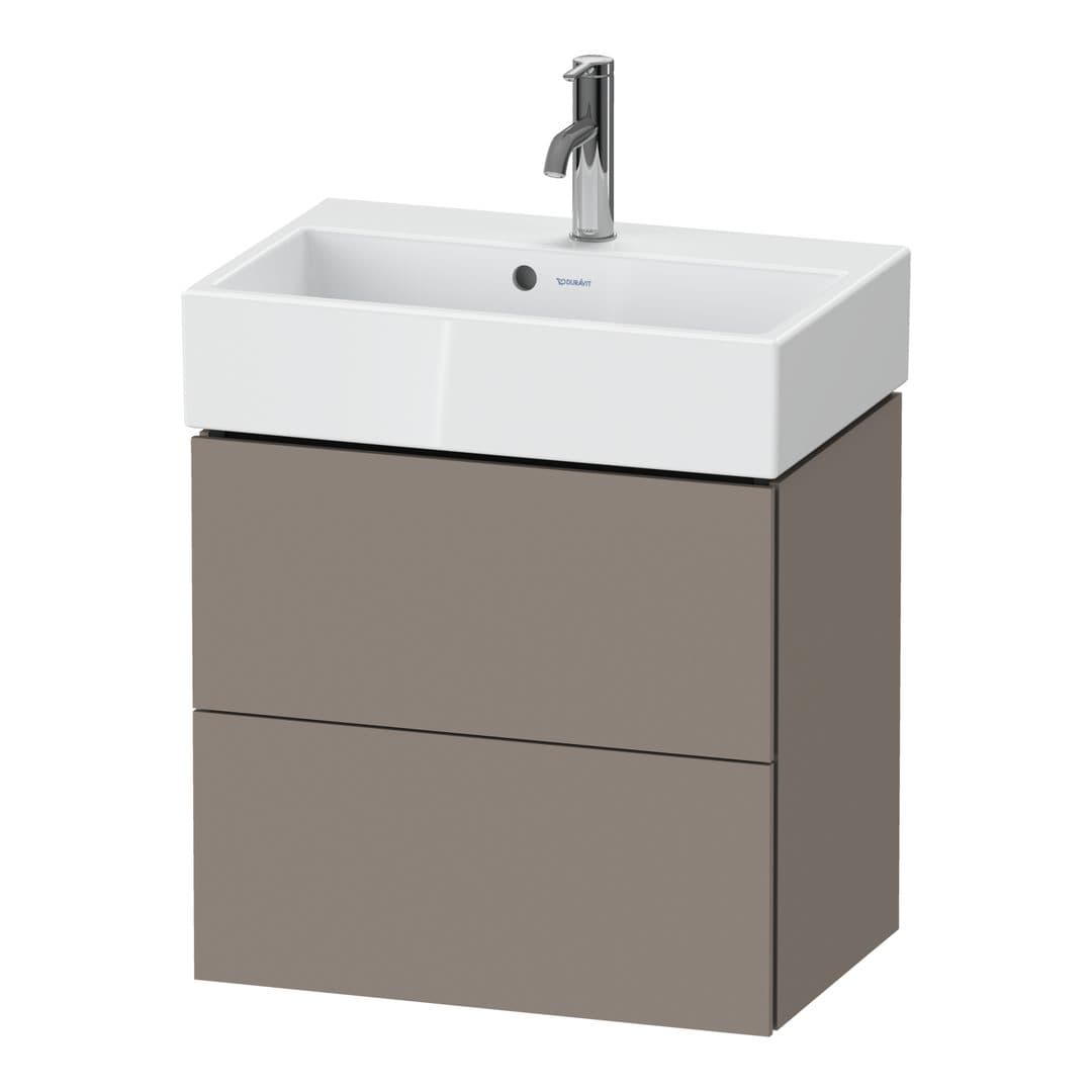 Duravit L-Cube – Έπιπλο Νιπτήρα – 584 mm, 2 συρτάρια, νιπτήρας κέντρο, Compact – Basalte Matt, Decor (LC621904343)