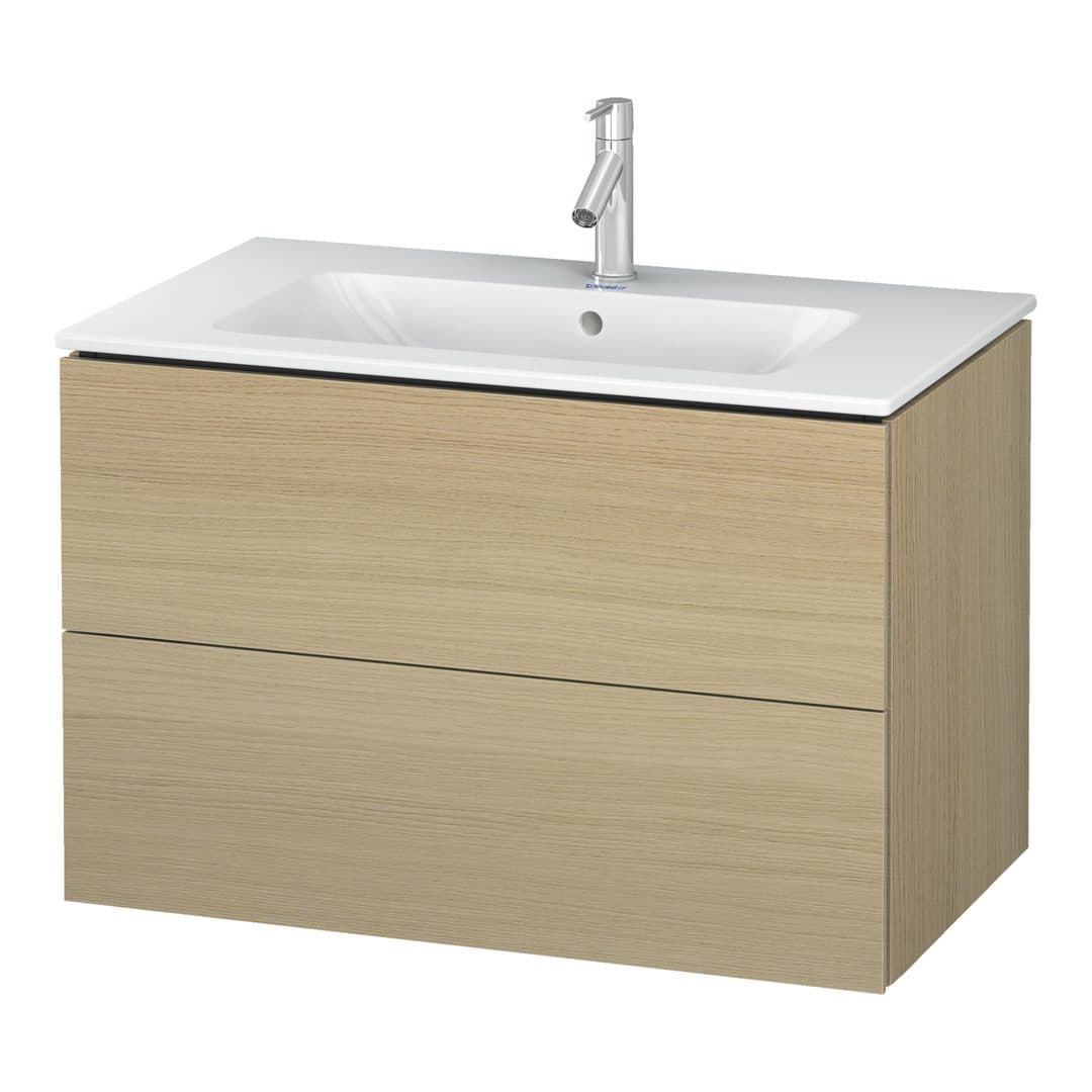 Duravit L-Cube – Έπιπλο Νιπτήρα – 820 mm, 2 συρτάρια, νιπτήρας κέντρο, 820 x 481 x 550 mm – Mediterranean oak Matt, Real wood veneer (LC624107171)