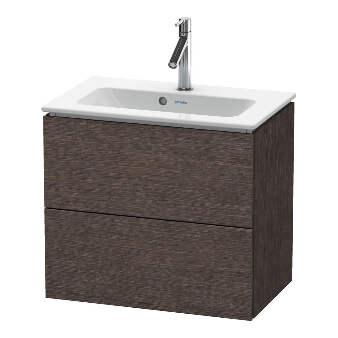 Duravit L-Cube – Έπιπλο Νιπτήρα – 620 mm, 2 συρτάρια, νιπτήρας κέντρο, Compact, 620 x 391 x 550 mm – Brushed dark oak Matt, Real wood veneer (LC625607272)
