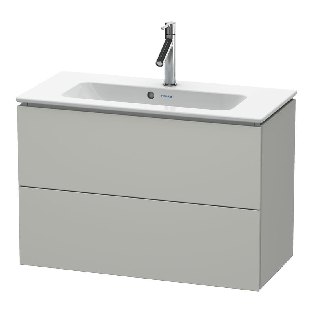 Duravit L-Cube – Έπιπλο Νιπτήρα – 820 mm, 2 συρτάρια, νιπτήρας κέντρο, Compact, 820 x 391 x 550 mm – Concrete grey Matt, Decor (LC625700707)