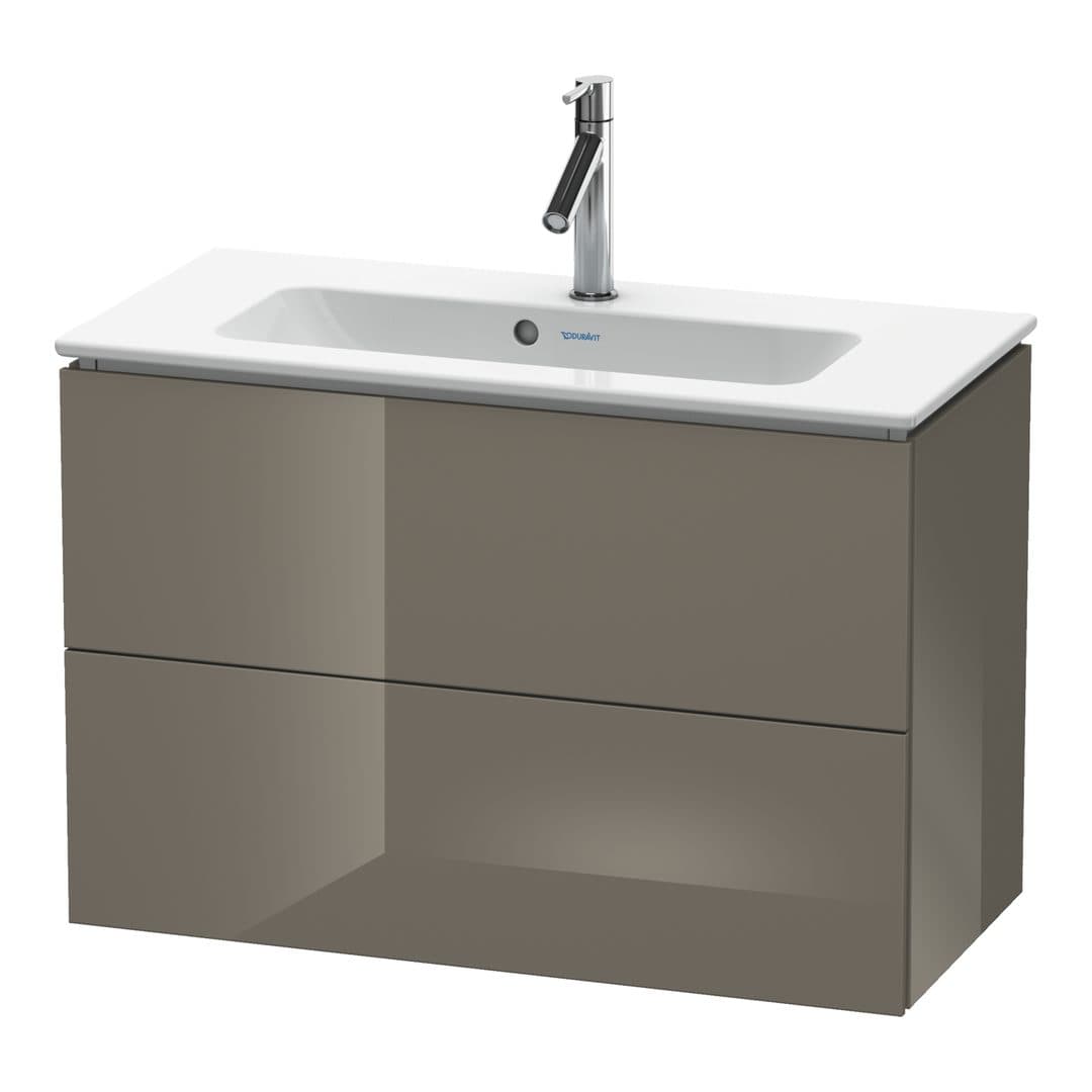 Duravit L-Cube – Έπιπλο Νιπτήρα – 820 mm, 2 συρτάρια, νιπτήρας κέντρο, Compact, 820 x 391 x 550 mm – Flannel Grey High Gloss, Lacquer (LC625708989)