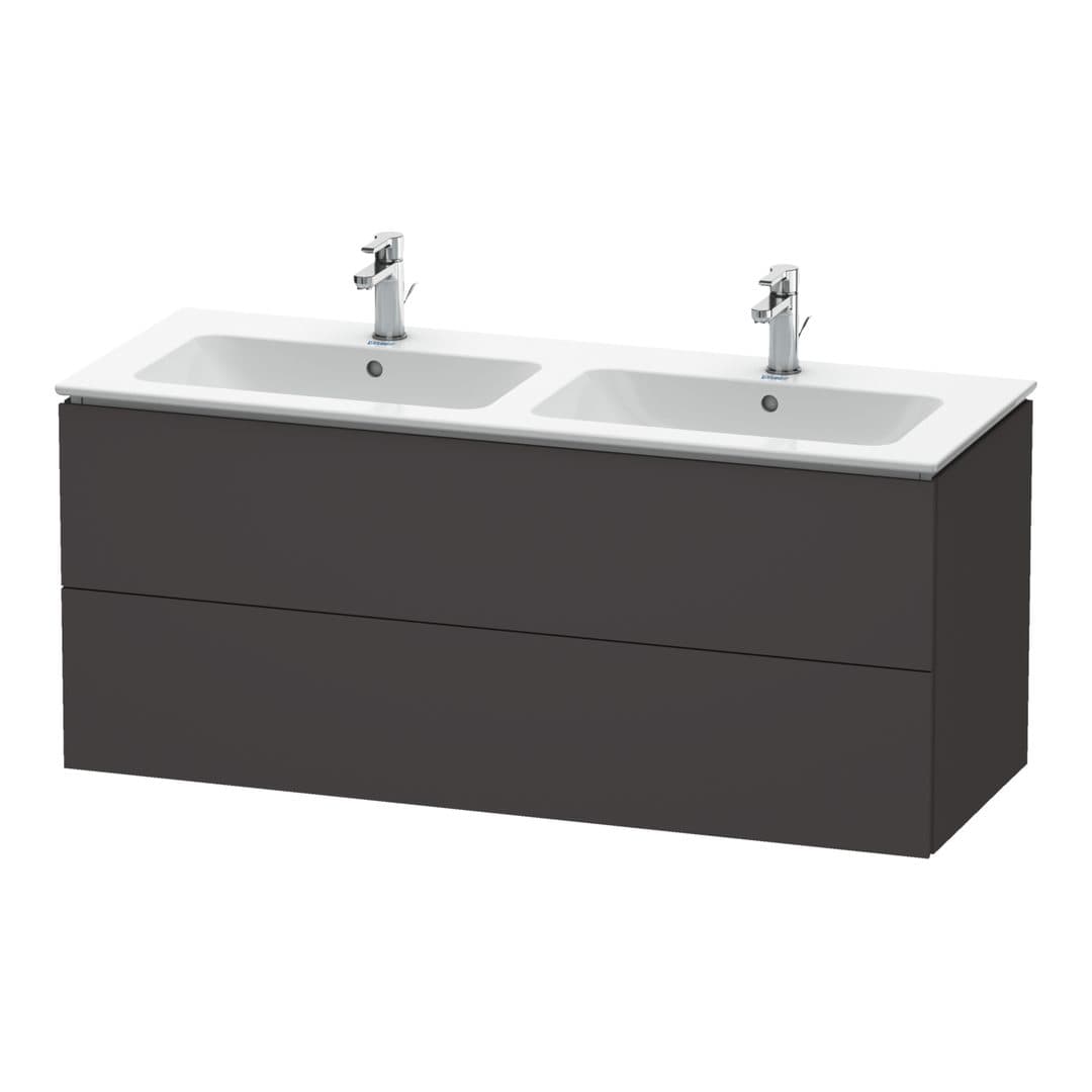 Duravit L-Cube – Έπιπλο Νιπτήρα – 1290 mm, 2 συρτάρια – Graphite Super Matt, Decor (LC625808080)