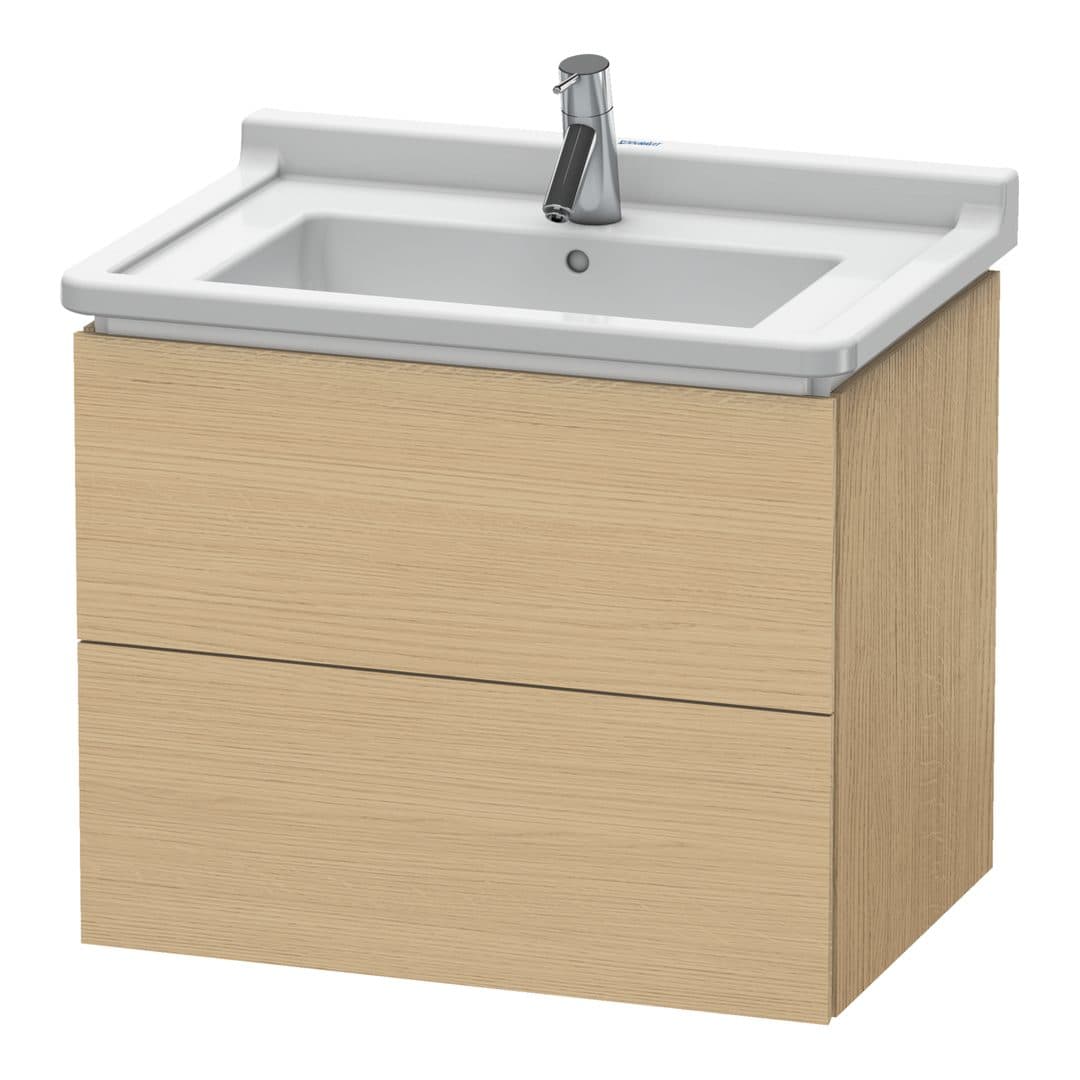 Duravit L-Cube – Έπιπλο Νιπτήρα – 670 mm, 2 συρτάρια, νιπτήρας κέντρο – Natural oak, Decor (LC626403030)