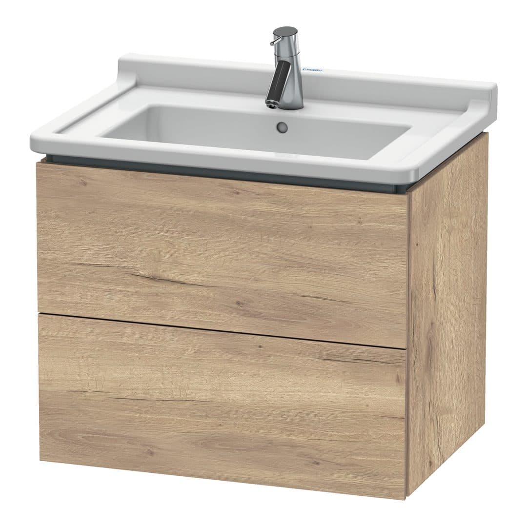 Duravit L-Cube – Έπιπλο Νιπτήρα – 670 mm, 2 συρτάρια, νιπτήρας κέντρο – Marbled Oak Matt, Decor (LC626405555)