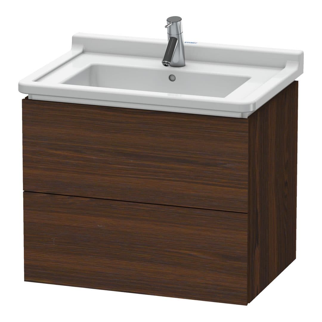 Duravit L-Cube – Έπιπλο Νιπτήρα – 670 mm, 2 συρτάρια, νιπτήρας κέντρο – Brushed walnut Matt, Real wood veneer (LC626406969)