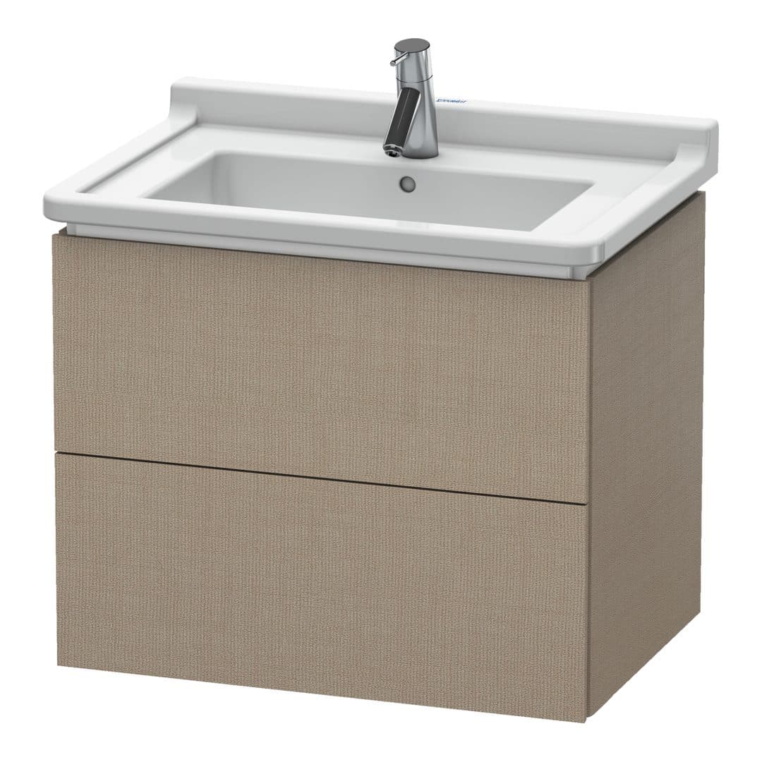 Duravit L-Cube – Έπιπλο Νιπτήρα – 670 mm, 2 συρτάρια, νιπτήρας κέντρο – Linen Matt, Decor (LC626407575)