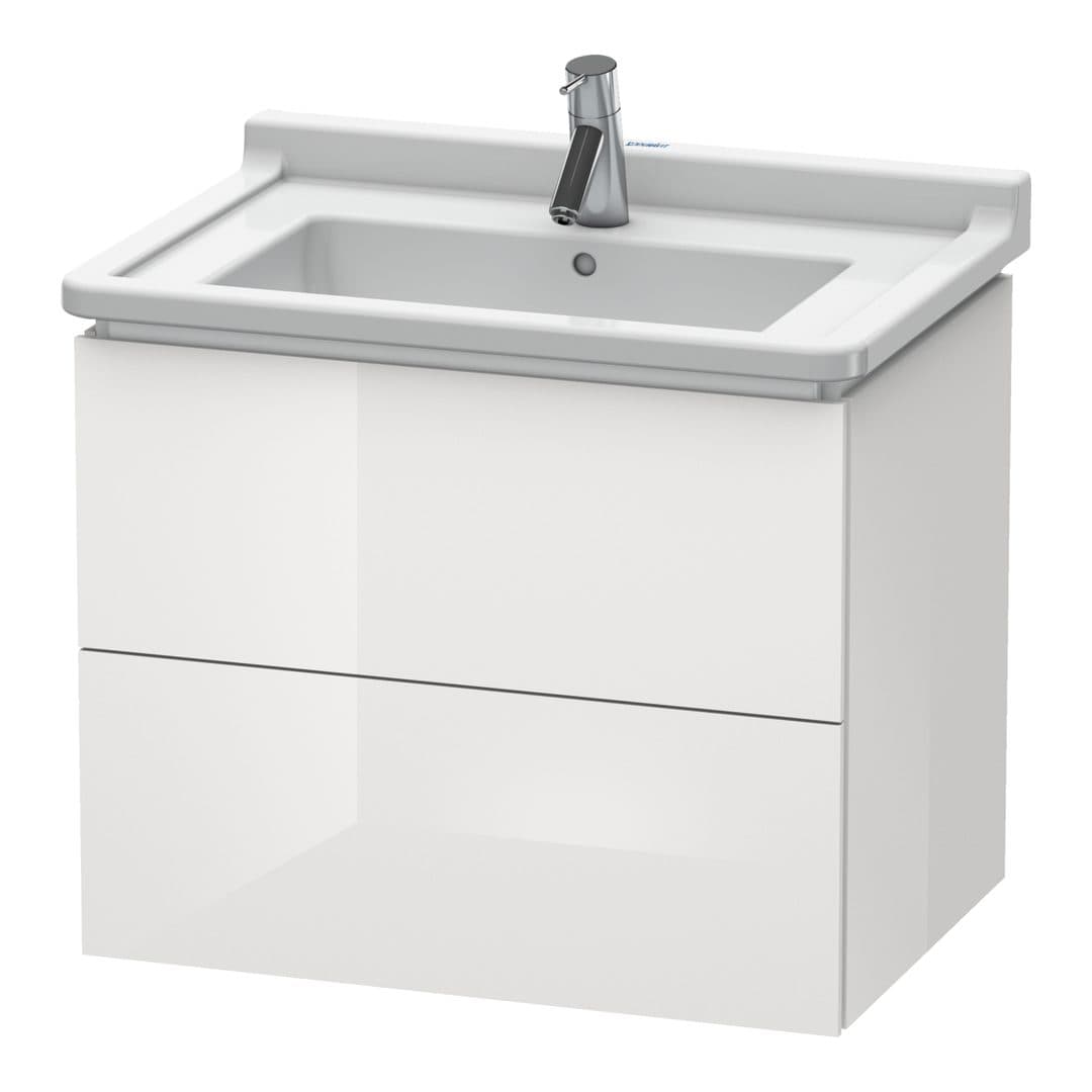Duravit L-Cube – Έπιπλο Νιπτήρα – 670 mm, 2 συρτάρια, νιπτήρας κέντρο – White High Gloss, Lacquer (LC626408585)