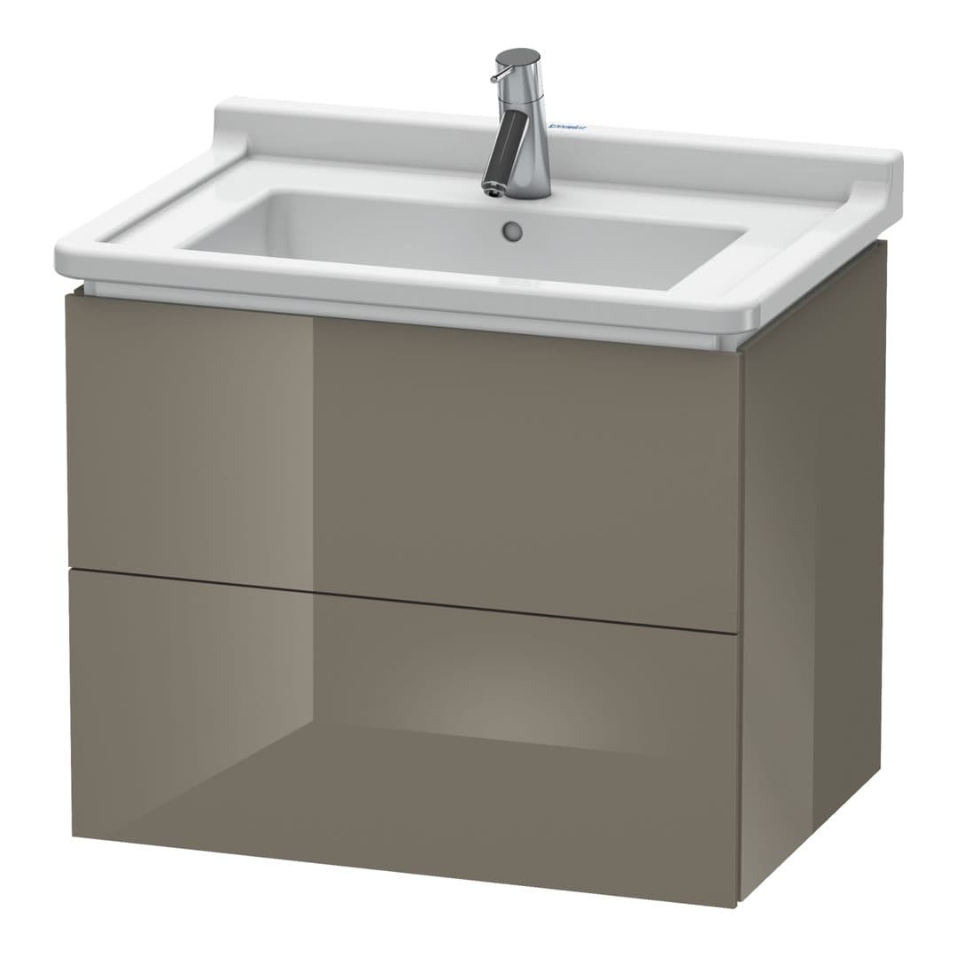 Duravit L-Cube – Έπιπλο Νιπτήρα – 670 mm, 2 συρτάρια, νιπτήρας κέντρο – Flannel Grey High Gloss, Lacquer (LC626408989)