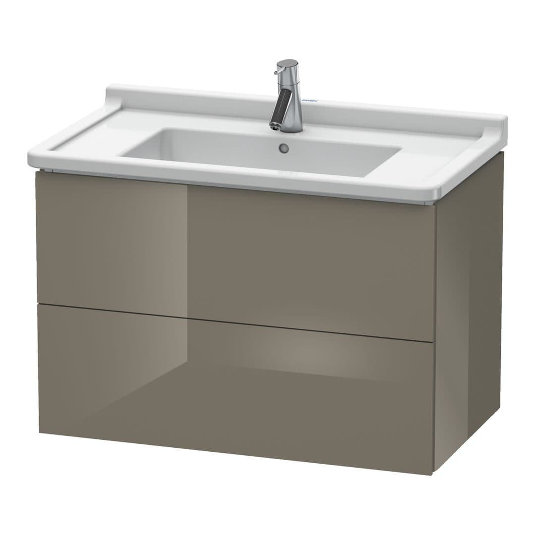 Duravit L-Cube – Έπιπλο Νιπτήρα – 820 mm, 2 συρτάρια, νιπτήρας κέντρο, 820 x 469 x 558 mm – Flannel Grey High Gloss, Lacquer (LC626508989)