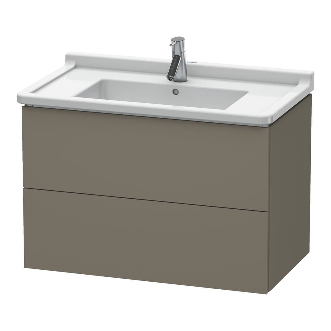 Duravit L-Cube – Έπιπλο Νιπτήρα – 820 mm, 2 συρτάρια, νιπτήρας κέντρο, 820 x 469 x 558 mm – Flannel Grey Satin Matt, Lacquer (LC626509090)