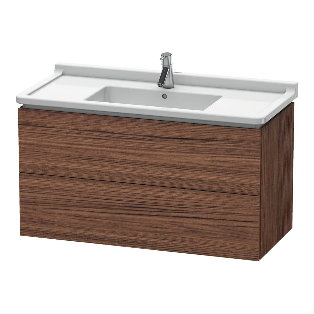 Duravit L-Cube – Έπιπλο Νιπτήρα – 1020 mm, 2 συρτάρια, νιπτήρας κέντρο, 1020 x 469 x 558 mm – Walnut dark Matt, Decor (LC626602121)