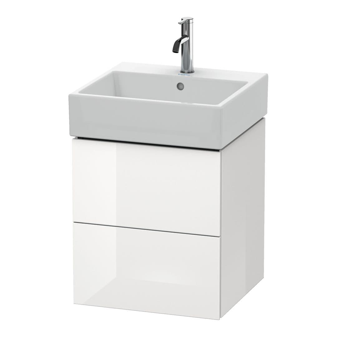 Duravit L-Cube – Έπιπλο Νιπτήρα – 484 mm, 2 συρτάρια, νιπτήρας κέντρο – White High Gloss, Decor (LC627402222)