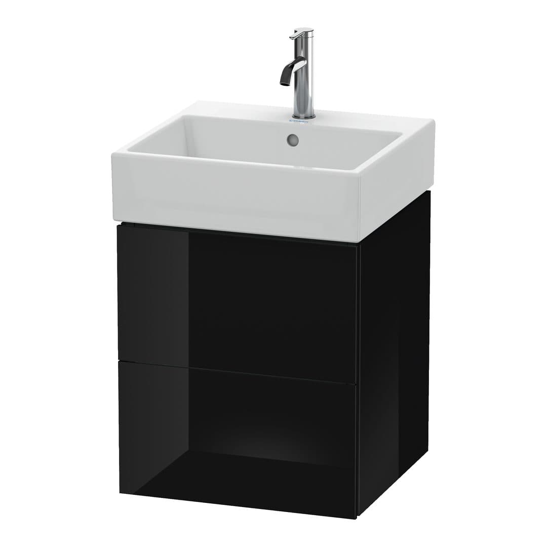 Duravit L-Cube – Έπιπλο Νιπτήρα – 484 mm, 2 συρτάρια, νιπτήρας κέντρο – Black High Gloss, Lacquer (LC627404040)
