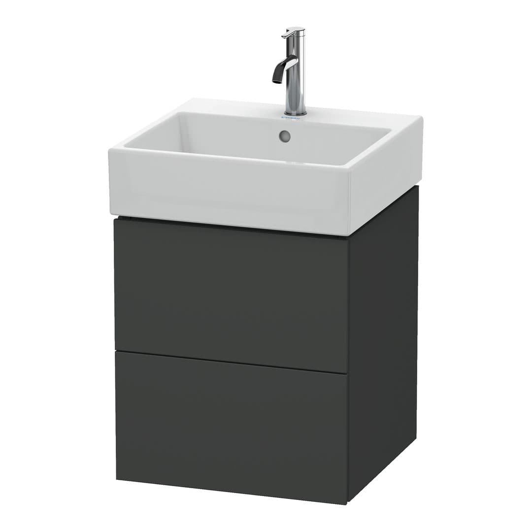 Duravit L-Cube – Έπιπλο Νιπτήρα – 484 mm, 2 συρτάρια, νιπτήρας κέντρο – Graphite Matt, Decor (LC627404949)