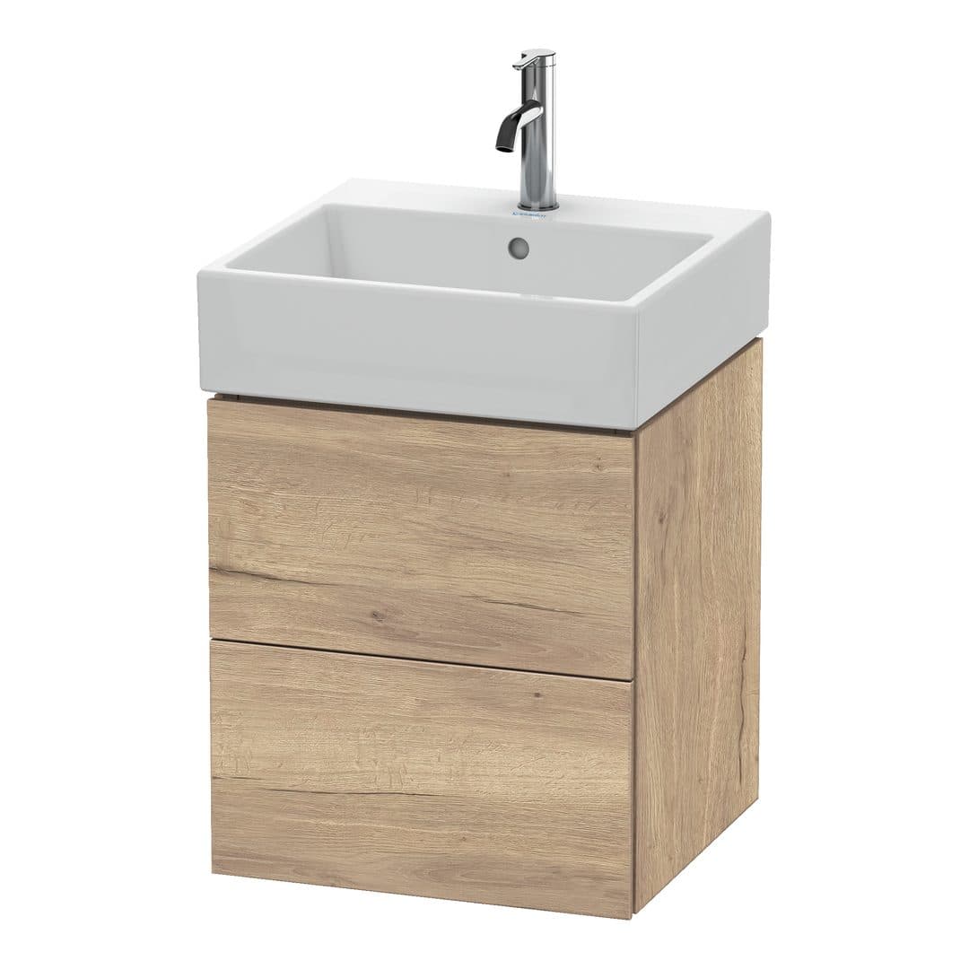 Duravit L-Cube – Έπιπλο Νιπτήρα – 484 mm, 2 συρτάρια, νιπτήρας κέντρο – Marbled Oak Matt, Decor (LC627405555)