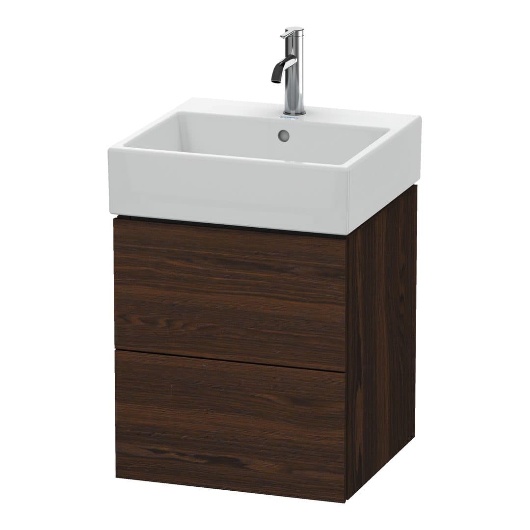 Duravit L-Cube – Έπιπλο Νιπτήρα – 484 mm, 2 συρτάρια, νιπτήρας κέντρο – Brushed walnut Matt, Real wood veneer (LC627406969)