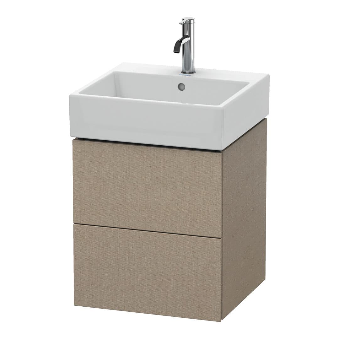 Duravit L-Cube – Έπιπλο Νιπτήρα – 484 mm, 2 συρτάρια, νιπτήρας κέντρο – Linen Matt, Decor (LC627407575)