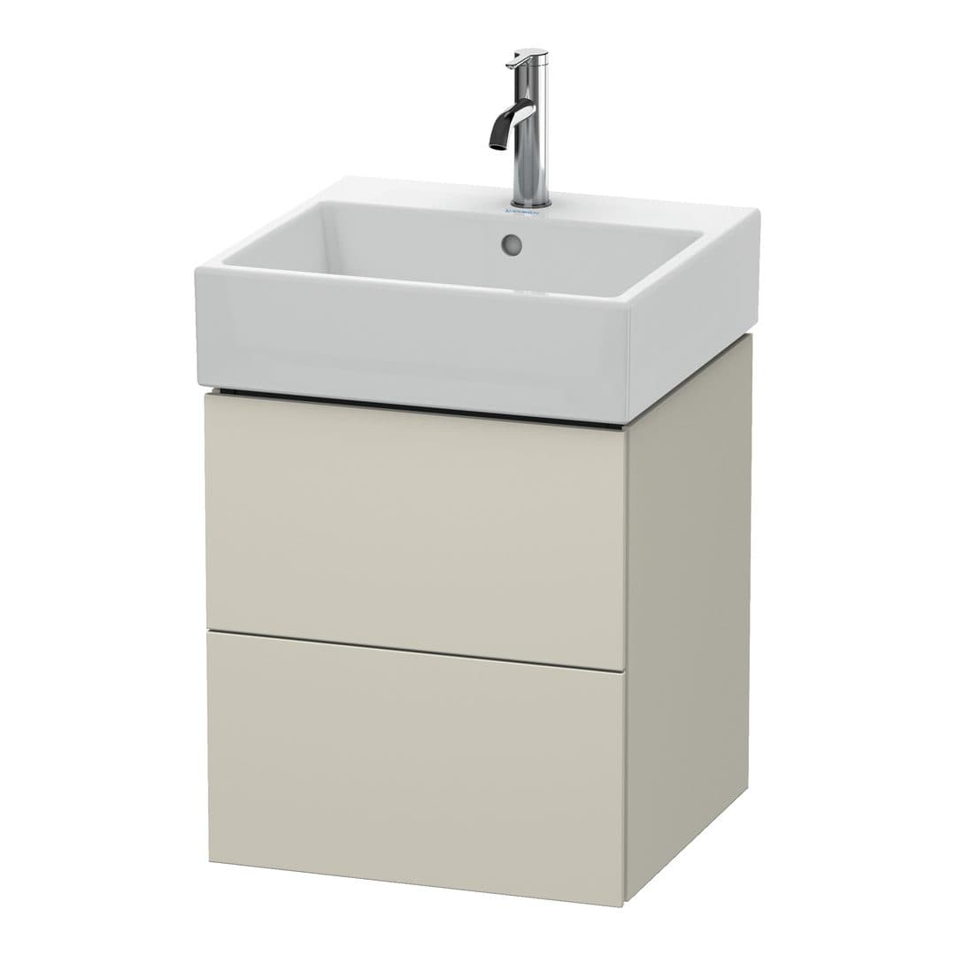 Duravit L-Cube – Έπιπλο Νιπτήρα – 484 mm, 2 συρτάρια, νιπτήρας κέντρο – Taupe Super Matt, Decor (LC627408383)