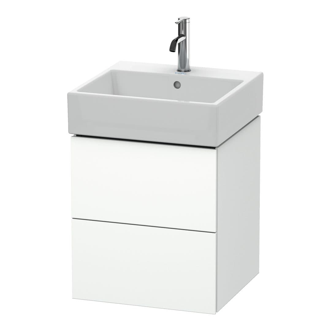 Duravit L-Cube – Έπιπλο Νιπτήρα – 484 mm, 2 συρτάρια, νιπτήρας κέντρο – White Super Matt, Decor (LC627408484)