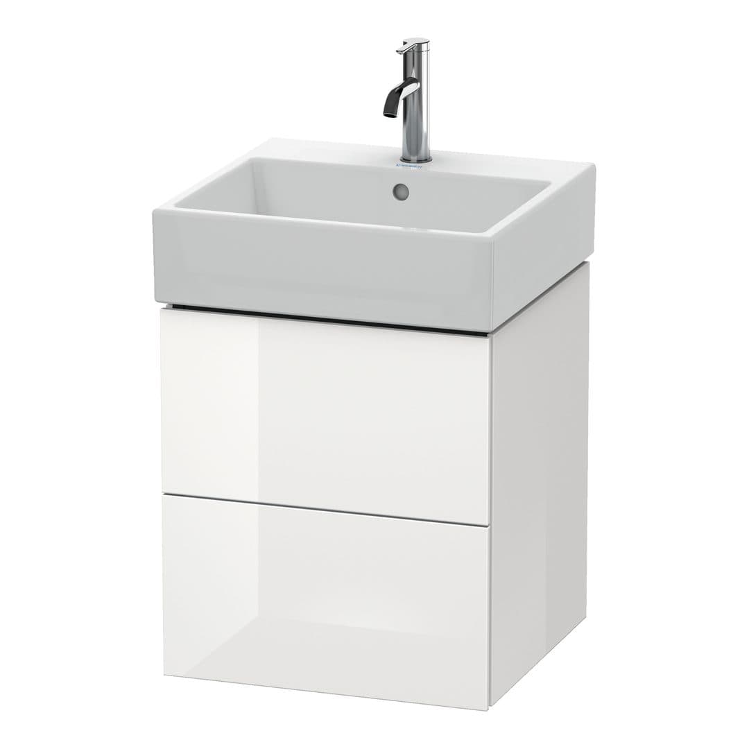 Duravit L-Cube – Έπιπλο Νιπτήρα – 484 mm, 2 συρτάρια, νιπτήρας κέντρο – White High Gloss, Lacquer (LC627408585)