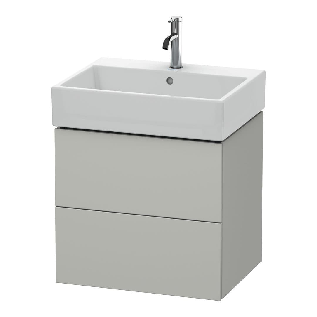 Duravit L-Cube – Έπιπλο Νιπτήρα – 584 mm, 2 συρτάρια, νιπτήρας κέντρο – Concrete grey Matt, Decor (LC627500707)