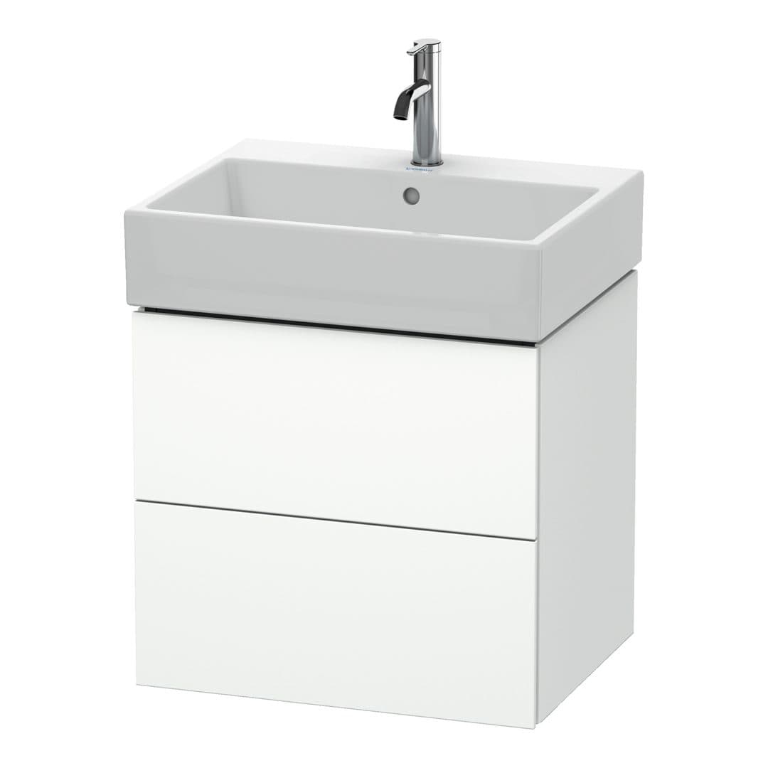 Duravit L-Cube – Έπιπλο Νιπτήρα – 584 mm, 2 συρτάρια, νιπτήρας κέντρο – White Super Matt, Decor (LC627508484)