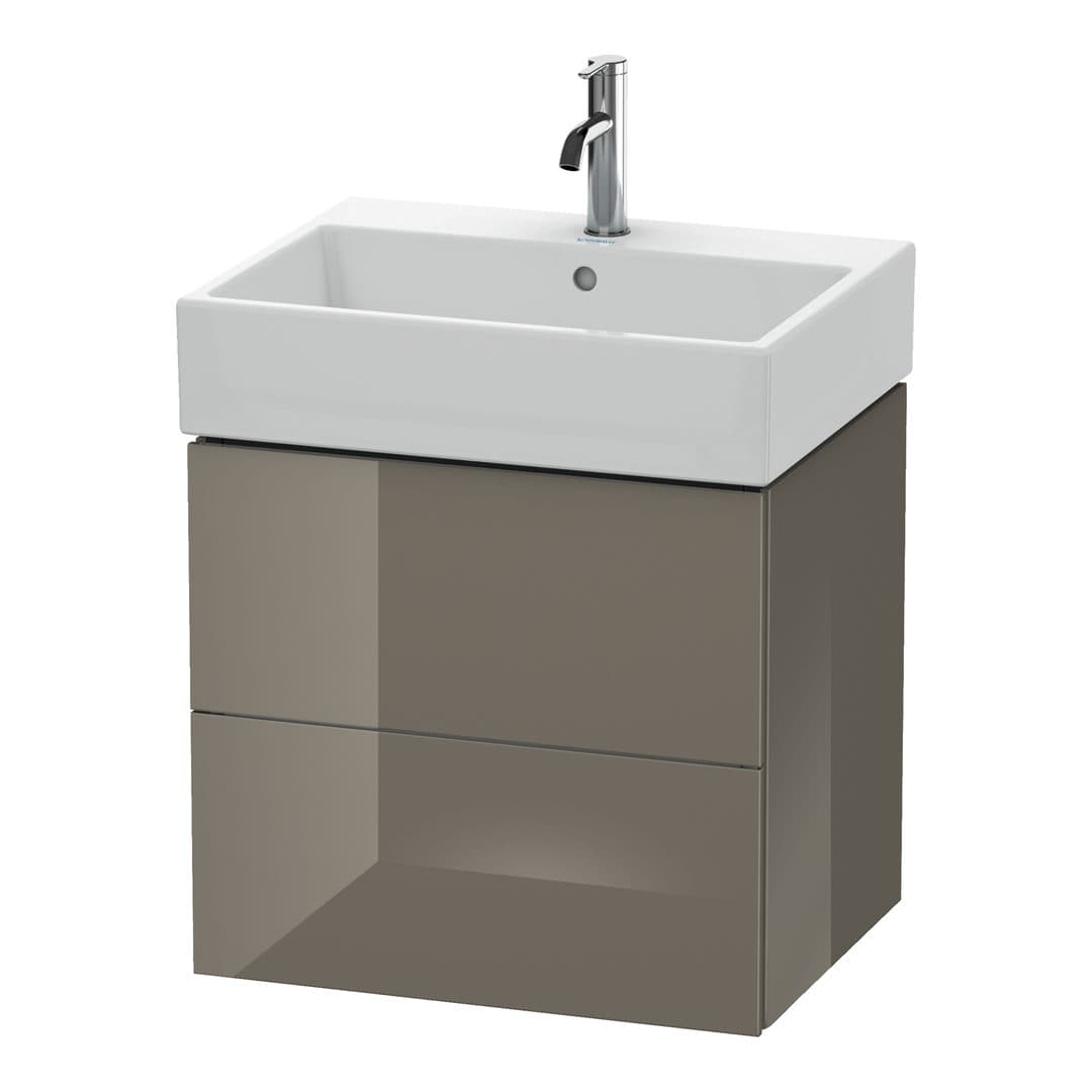 Duravit L-Cube – Έπιπλο Νιπτήρα – 584 mm, 2 συρτάρια, νιπτήρας κέντρο – Flannel Grey High Gloss, Lacquer (LC627508989)