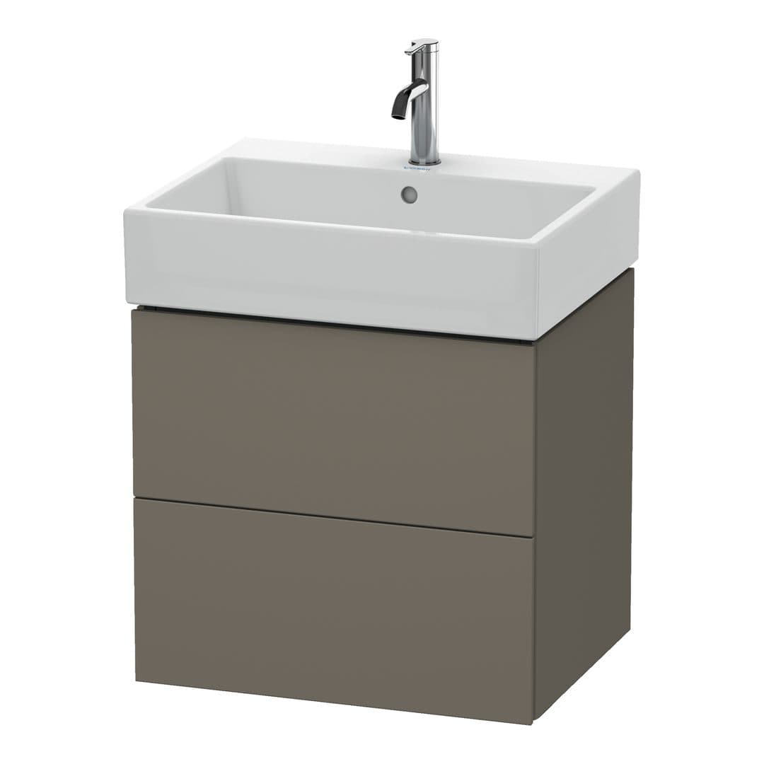 Duravit L-Cube – Έπιπλο Νιπτήρα – 584 mm, 2 συρτάρια, νιπτήρας κέντρο – Flannel Grey Satin Matt, Lacquer (LC627509090)