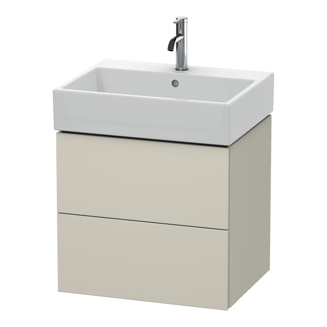 Duravit L-Cube – Έπιπλο Νιπτήρα – 584 mm, 2 συρτάρια, νιπτήρας κέντρο – Taupe Matt, Decor (LC627509191)