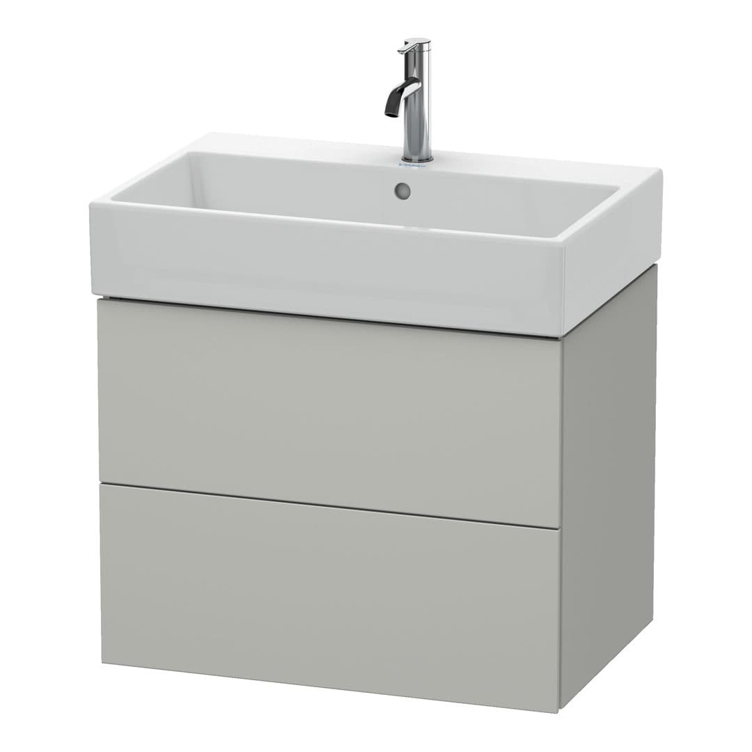 Duravit L-Cube – Έπιπλο Νιπτήρα – 684 mm, 2 συρτάρια, νιπτήρας κέντρο – Concrete grey Matt, Decor (LC627600707)