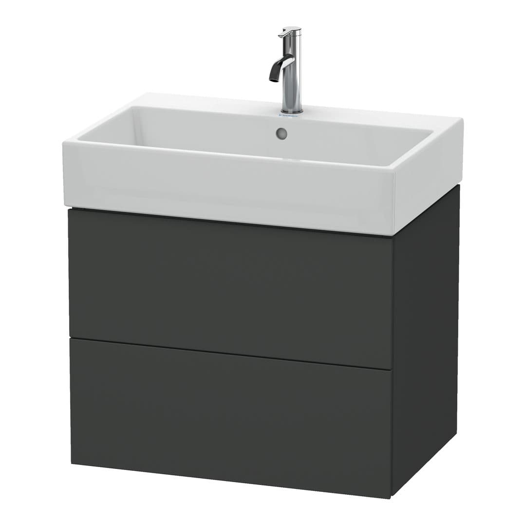 Duravit L-Cube – Έπιπλο Νιπτήρα – 684 mm, 2 συρτάρια, νιπτήρας κέντρο – Graphite Matt, Decor (LC627604949)