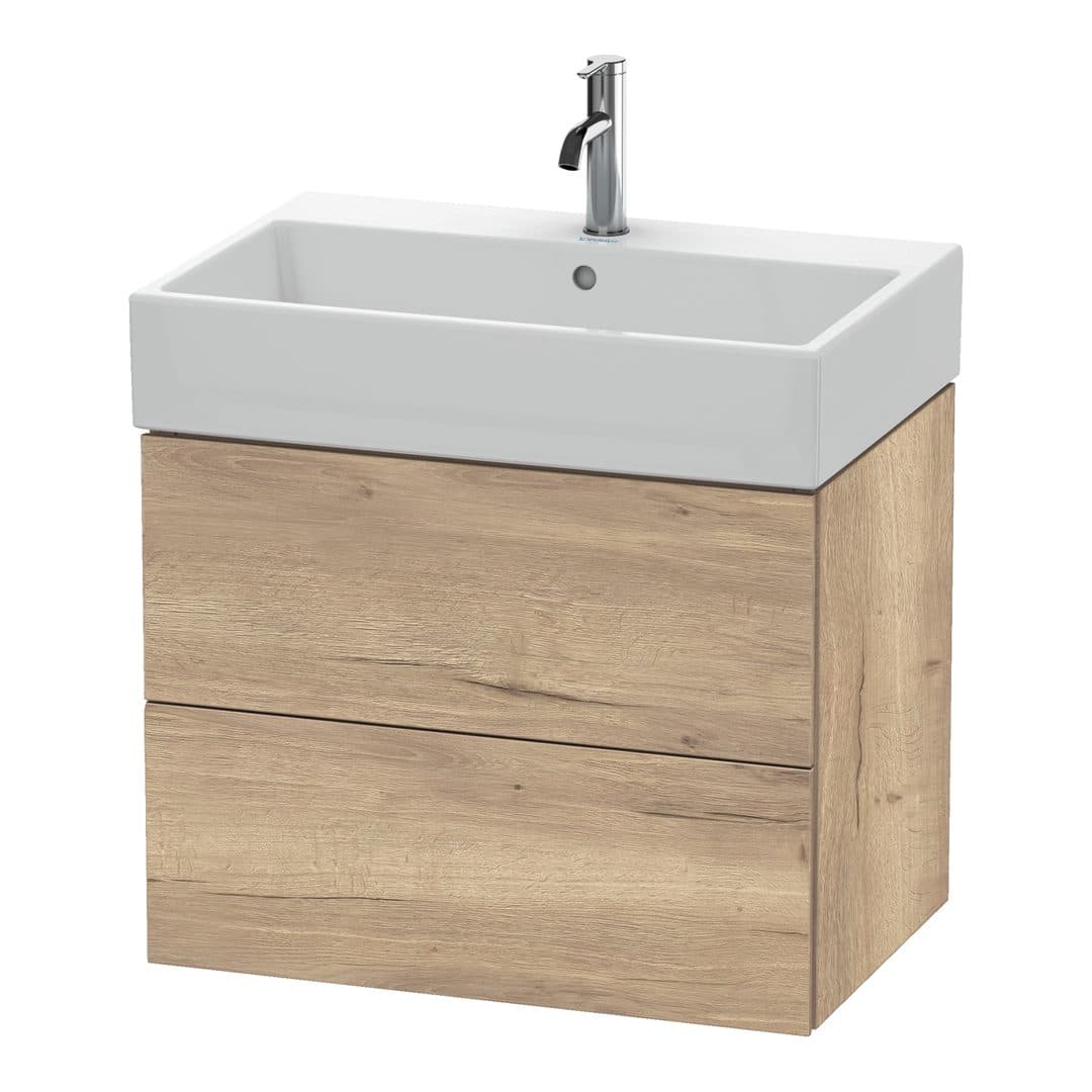 Duravit L-Cube – Έπιπλο Νιπτήρα – 684 mm, 2 συρτάρια, νιπτήρας κέντρο – Marbled Oak Matt, Decor (LC627605555)