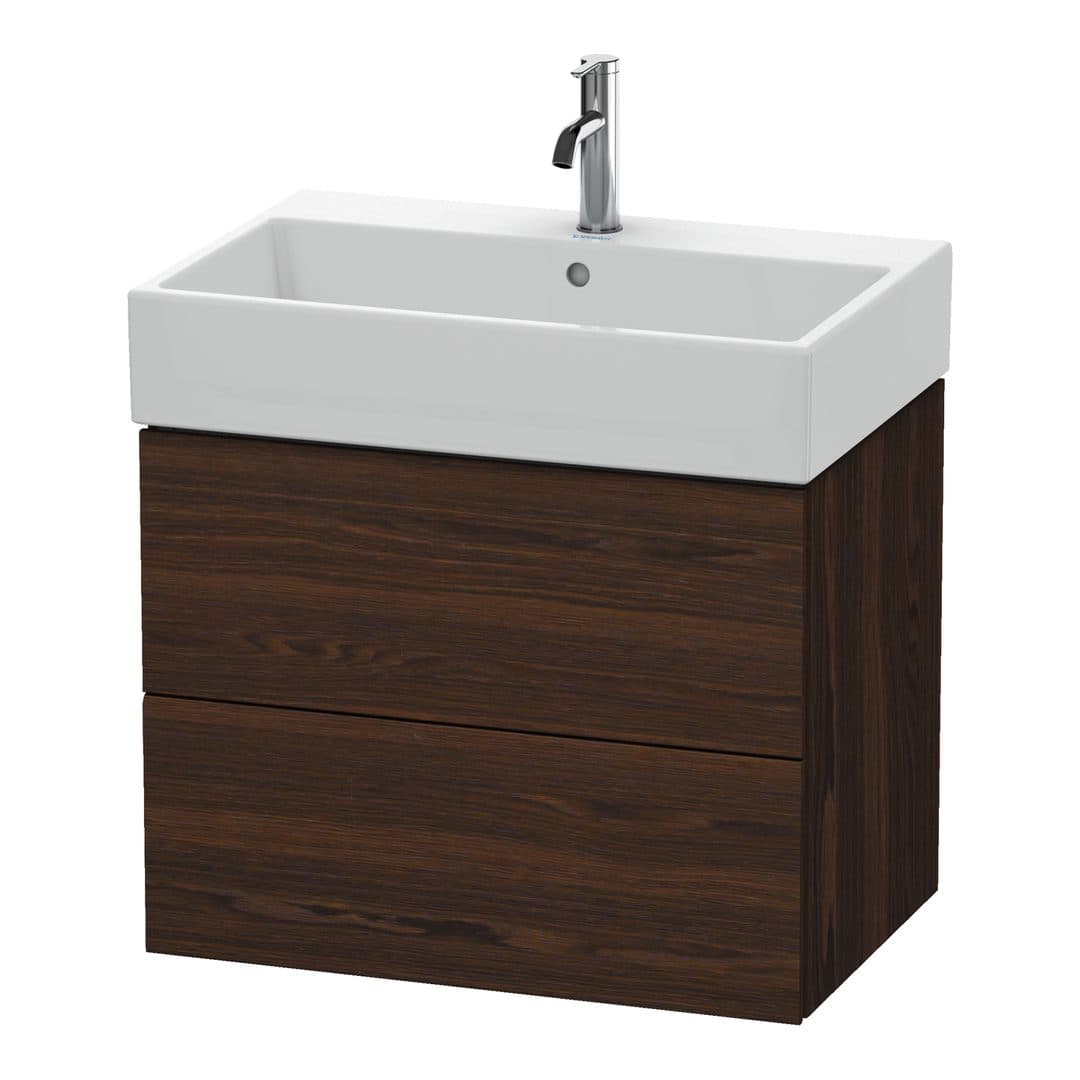 Duravit L-Cube – Έπιπλο Νιπτήρα – 684 mm, 2 συρτάρια, νιπτήρας κέντρο – Brushed walnut Matt, Real wood veneer (LC627606969)